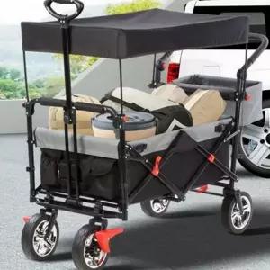 [골드스마일]폴딩 캠핑 왜건 캐노피 접이식 왜건 아웃도어 피크닉 수레