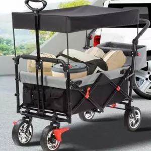 [셀러에이드]폴딩 캠핑 왜건 캐노피 접이식 왜건 아웃도어 피크닉 수레