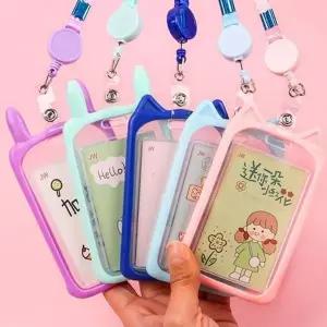 [셀러에이드]목걸이형 카드 홀더 고양이 실리콘 카드 홀더 교통카드 학생증