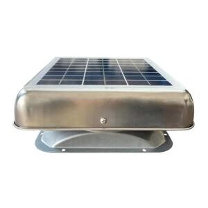 6W 스테인리스 스틸 지붕 장착형 태양열 환풍기 배기 200CFM 창고, 오두막, 컨테이너 하우스, 돔형 트럭에