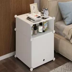 심플리 DIY 수납선반 화이트 플라스틱협탁 조립식협탁 협탁(39x57cm)