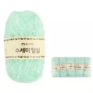 유니아트 미니 (5개입) (민트) 수세미 (털실) 털실 뜨개실