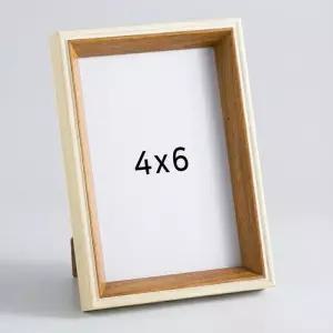 탁상용 아이보리 액자 브라운 4x6 사진
