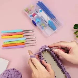 뜨개질 바늘 53p 공예 수예 코바늘 골무 케이스 풀세트 가방 골무 코