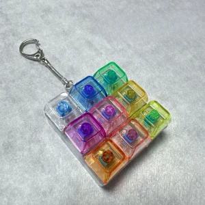 리온 키캡키링9구 이색선물 딸깍이 led 클리커