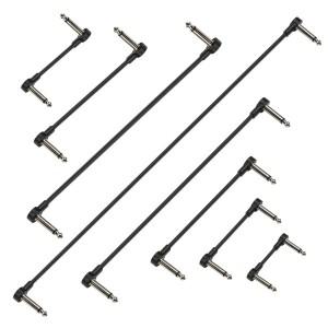 Pro-C 니켈 오디오 6.35mm 모노 직각 플러그 악기 플랫 패치 페달 케이블  기타 베이스 효과 페달보드용