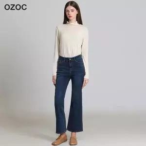 [오조크(OZOC)] 부츠컷 기모 밴딩 데님 팬츠 (택가격: 124000원)