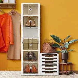 접이식신발장 6단 좁은현관 틈새 슬림 아파트 수납장 (KYR-WE61738)