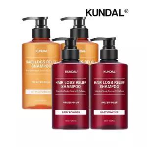 카페인 탈모샴푸 베이비파우더 500ml x2개+맥주효모 탈모샴푸 시트러스포멜로 500ml x2개