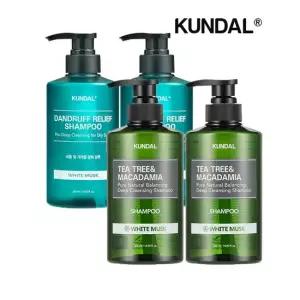 프로클린 비듬샴푸 화이트머스크 500ml x2개+딥클렌징 지성샴푸 화이트머스크 500ml x2개