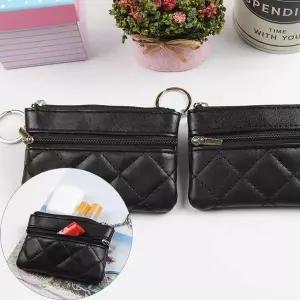 [셀러에이드]여행용 소품 2포켓 동전 보관 주머니 지갑 블랙 1P