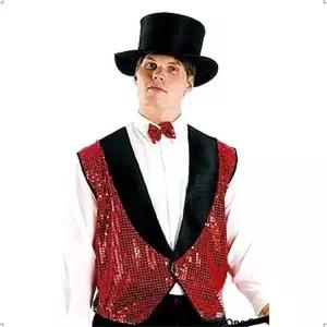 반짝이조끼(레드) 의상 성인파티용품 할로윈용품