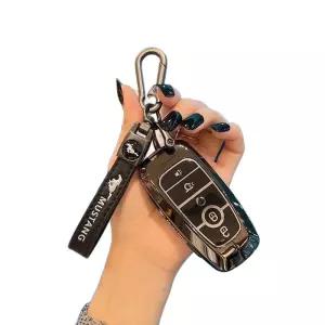 머스탱키케이스 커버 키링 차키 4버튼 홀더 가죽