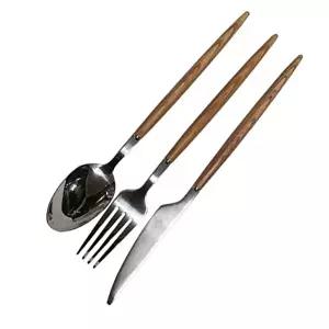 [조르지오]우드 JL78FZ01 커트러리 양식기 포크 나이프 수저 세트 오크