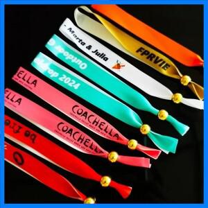 50/100/200 조각 맞춤형 천 팔찌 로고 패브릭 파티 결혼식 연례 회의 신원