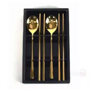 수저세트 GK84UD15 2인 골드 신혼부부숟가락 심플한숟가락 업소