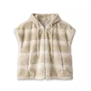[] 밍크 페이크퍼 후드 베스트 조끼 자켓 모자 탈부착 1150079