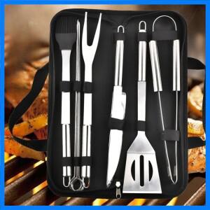 스테인레스 스틸 오븐 세트 바베큐 조합 도구 야외 보관 휴대용 천 가방 베이킹