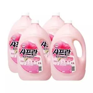 샤프란 핑크 센세이션 섬유유연제 용기 2.5L x 4개