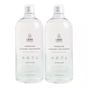아이보브 4배 고농축 프리미엄 세제 용기 1L 코튼블랑향 2개 (전용펌프포함)