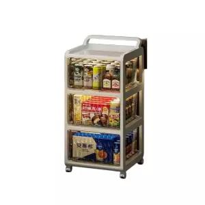 플라스틱 바퀴형 드레스룸 5단 5층폭33cm-4겹갈색서랍(1) 투명 옷 서랍장 주방