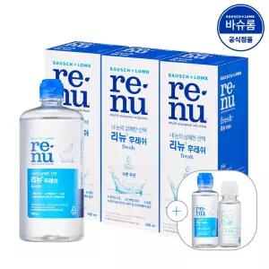 리뉴 후레쉬 500ml x3개+120ml 렌즈세척액 + 60ml 증정