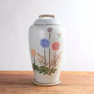 백분청 민들레 쌀독 20kg 소금단지 현관 소금항아리