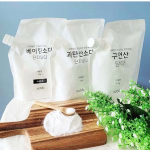 뚜껑이 있어 편리한 친환경세제 베이킹소다 구연산 과탄산소다