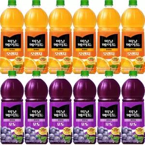 미닛메이드 프루티 오렌지 1.5Lx6개+미닛메이드 프루티 포도 1.5Lx6개 (총 12개)