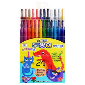 지구화학 지구 투명이 색연필 24색 샤프식 선명한 색상 부드러운 필기감
