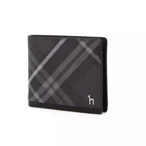 [헤지스](대전신세계)[DUBLIN] 블랙 체크 가죽 2단 반지갑 HJWA2F866BK