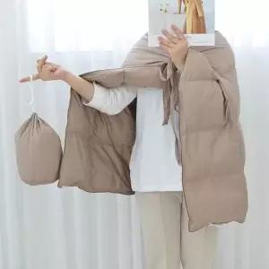 [제이큐]패딩담요 구스다운무릎담요 어깨 망토 차량용담요