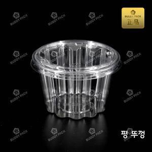 반찬용기 M-125B 샐러드 과일 빙수 배달 포장용기 투명1000개(평뚜껑)