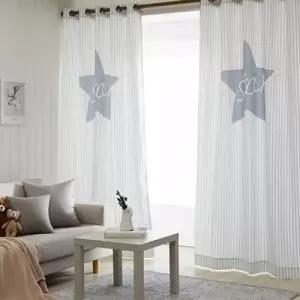 아트박스 엘르비 폴라리스 화이트 암막아일렛커튼 140x230)2장