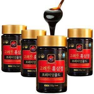 고려 6년근 홍삼정 프리미엄 골드 (4병) 홍삼 농축 엑기스