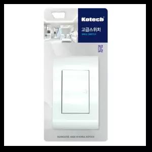 코텍 고급스위치 1구 1로 스위치 화이트 매립형 벽면
