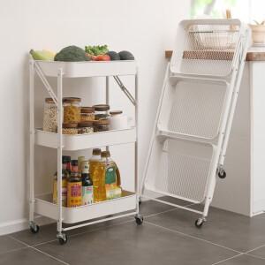 접이식3단트롤리 베란다세제정리 세탁기옆선반