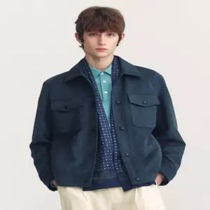 헤지스 남성 24FW [반값세일]터콰이즈 블루 페이크 스웨이드 트러커 HZJU4D677T2