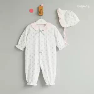 [달퐁]달퐁 리틀플라워 긴팔 우주복 모자 세트