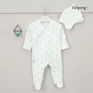 [달퐁]달퐁 민트튤립 신생아 우주복 모자 세트