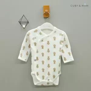 [달퐁]큐비앤맘 뚠뚠 베어 신생아 바디슈트