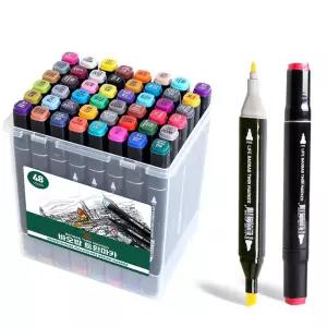 B0B PP 투명케이스 트윈마카 48색 전문가용 트윈 마카펜 드로잉 양면 촉 터치필 디자인 가방형 디자인마카