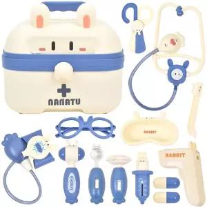 R 토끼 가방 보관함 작동 병원놀이 세트 파랑 rx-898a 작동청진기 어린이집 유치원 교재 교구