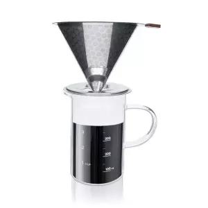 코코비아 스텐 커피 드리퍼 실버+내열유리 커피 서버 핸드드립세트