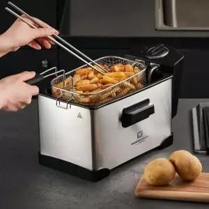 [핫트랙스]가정용 미니 소형 전기 튀김기 3L 스텐 망 포함