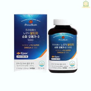 [정품] 프라임헬스 노르딕 알티지 슈퍼 오메가-3 1000, 1220mg x 180캡슐 혈행 개선