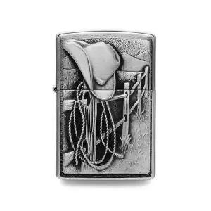 지포 라이터 ZP24879 앤티크 카우보이 브러시드 크롬 라이터 당일발송