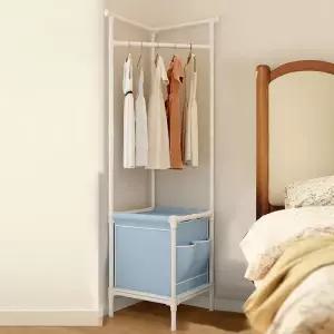 [1개+1개] 옷걸이행거 2단 스탠드 코너행거 스틸 틈새 수납 선반