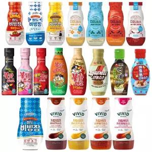 소스 19종 1개씩 골라담기 불닭소스 만능소스 비빔장 스위트칠리 머스타드 저당소스 랜치소스