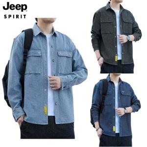 JEEP 지프 봄 청남방 데님 셔츠 긴팔 빅사이즈 남자 코트